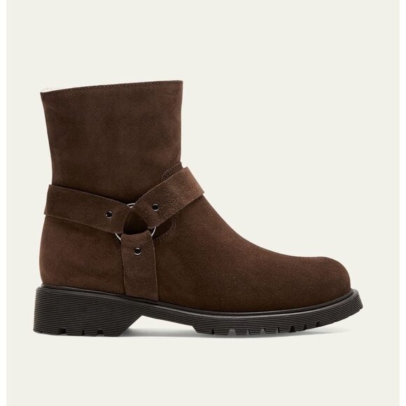 La Canadienne Hyatt suede shearling harness bootie Waterproof Brown Suede US 9.5 - Picture 1 of 14